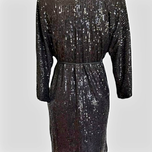 Chelsea & Violet Sequin Kimono Jacket Duster Black. - Picture 3 of 4